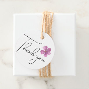 Etiquetas Para Lembrancinhas Obrigado Flor de Aquarela Roxa