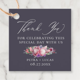 Etiquetas Para Lembrancinhas Obrigado floral do casamento do Protea exótico