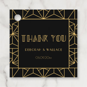 Etiquetas Para Lembrancinhas Obrigado geométrico do casamento do art deco do