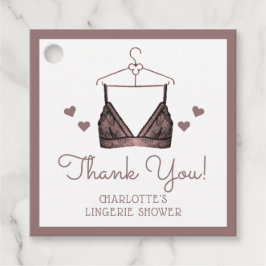 Etiquetas Para Lembrancinhas Obrigado, Lace Watercolor Lingerie Chá de panela