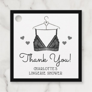 Etiquetas Para Lembrancinhas Obrigado, Lace Watercolor Lingerie Chá de panela