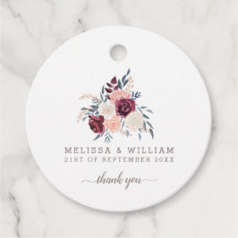 Etiquetas Para Lembrancinhas Obrigado Modern Burgundy Floral Wedory Ivory