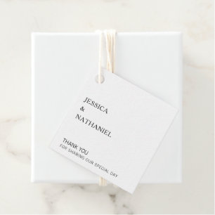 Etiquetas Para Lembrancinhas Obrigado Moderno Casamento Simples de Preto e Bran