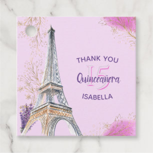 Etiquetas Para Lembrancinhas Obrigado Paris Torre Eiffel Rosa Quinceanera