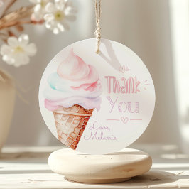 Etiquetas Para Lembrancinhas Obrigado pela festa de aniversário de sorvete