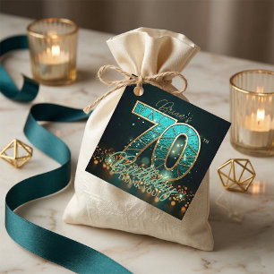 Etiquetas Para Lembrancinhas Obrigado pelo Aniversário de 70 anos em Mosaico Do