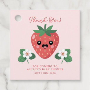 Etiquetas Para Lembrancinhas Obrigado pelo Chá de Bebê do Morango Kawaii