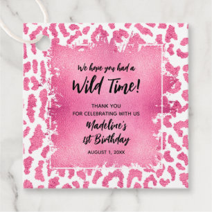 Etiquetas Para Lembrancinhas Obrigado pelo Pink Leopard Jungle Safari Birthday