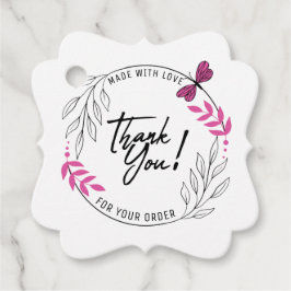 Etiquetas Para Lembrancinhas Obrigado pelo seu pedido com borboleta rosa