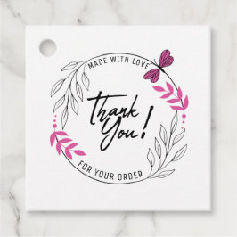 Etiquetas Para Lembrancinhas Obrigado pelo seu pedido com borboleta rosa