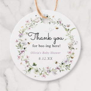 Etiquetas Para Lembrancinhas Obrigado por Bee-ing Here Wildflower Tag