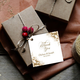 Etiquetas Para Lembrancinhas Obrigado por casamento floral neutro rústico