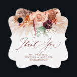 Etiquetas Para Lembrancinhas Obrigado por casar no estilo relva das Pampas em t<br><div class="desc">Etiquetas de agradecimento de casamento exótico com relva das Pampas e flores de terracota</div>