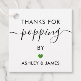 Etiquetas Para Lembrancinhas Obrigado por Parar Tags, Tag de Casamento, Verde