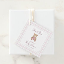 Obrigado Préppy Rosa Xadrez Urso de Pelúcia Chá de