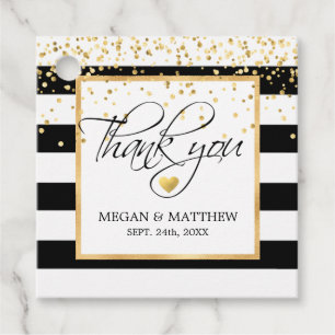 Etiquetas Para Lembrancinhas Obrigado preto & Dourado branco elegante moderno