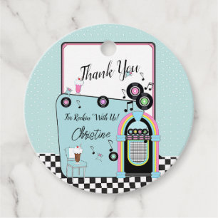 Etiquetas Para Lembrancinhas Obrigado, Retro 1950's Diner Birthday