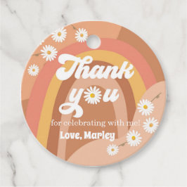 Etiquetas Para Lembrancinhas Obrigado Retro Groovy Hippie Rainbow Daisy Favor