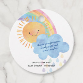 Etiquetas Para Lembrancinhas Obrigado Sunshine Rainbow Chá de fraldas