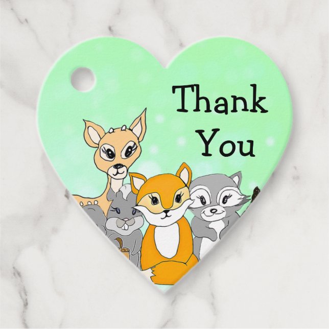 Etiquetas Para Lembrancinhas Obrigado, Woodland Fox. (Frente)