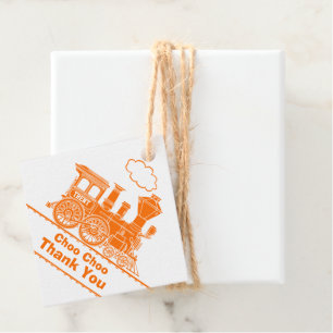 Etiquetas Para Lembrancinhas obrigados de aniversário laranja laranja de trem 