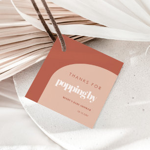 Etiquetas Para Lembrancinhas Obrigados de arco de pêssego chic terracotta para 