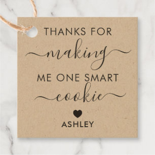Etiquetas Para Lembrancinhas Obrigados para o Fazer Me One Smart Cookie Tag, Kr