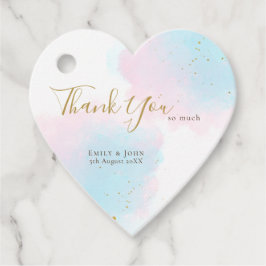 Etiquetas Para Lembrancinhas Obrigados Pastel Watercolor/Names/Date Wedding Hea