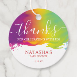 Etiquetas Para Lembrancinhas Obrigados, Rainbow Watercolor Paint Splatter, Lara