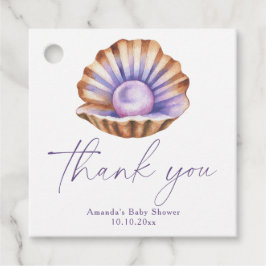 Etiquetas Para Lembrancinhas Ocean Little Pearl Chá de fraldas Obrigado