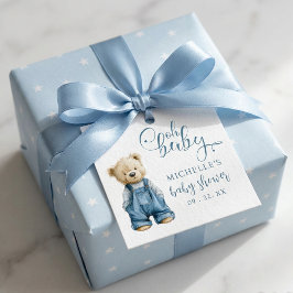 Etiquetas Para Lembrancinhas Oh Baby Azul Jean Baby Chuveiro de Bebê em Denim