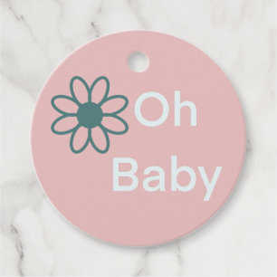 Etiquetas Para Lembrancinhas Oh Bebê Rosa Floral Daisy Round Dagt Tags
