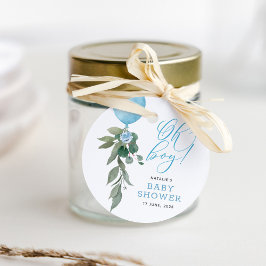 Etiquetas Para Lembrancinhas Oh Boy Blue Balloon Greeneration Chá de fraldas