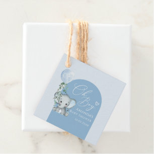 Etiquetas Para Lembrancinhas Oh Boy Elephant com Chá de fraldas de Balões