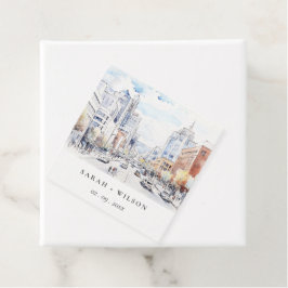 Etiquetas Para Lembrancinhas Omaha Nebraska Watercolor Landscape Wedding