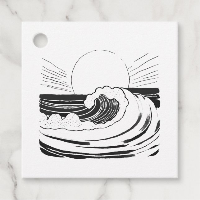 Etiquetas Para Lembrancinhas Ondas do Oceano (Frente)