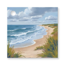 Ondas do Oceano | Pintura Costeira de Praia