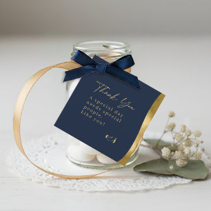 Etiquetas Para Lembrancinhas Ondas Esculturais Obrigado Dourado Azul Marinho ID