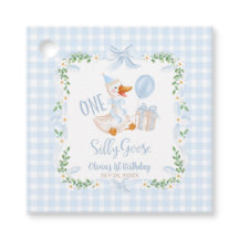 One Silly Goose Blue Bow Floral 1st Birthday
