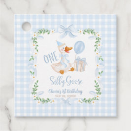 Etiquetas Para Lembrancinhas One Silly Goose Blue Bow Floral 1st Birthday