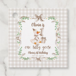 Etiquetas Para Lembrancinhas One Silly Goose Brown Bow 1st Birthday