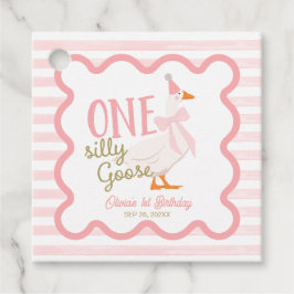 Etiquetas Para Lembrancinhas One Silly Goose Pink Bow 1st Birthday