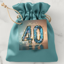 Opulento Aniversário de 40 anos Glamouroso em Azul