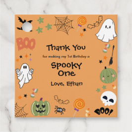 Etiquetas Para Lembrancinhas Orange Spooky One Halloween 1st Birthday
