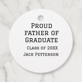 Etiquetas Para Lembrancinhas Orgulhoso pai da classe de formandos de 20XX adici