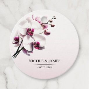 Etiquetas Para Lembrancinhas Orquídea Flor Rosa e Branco Casamento