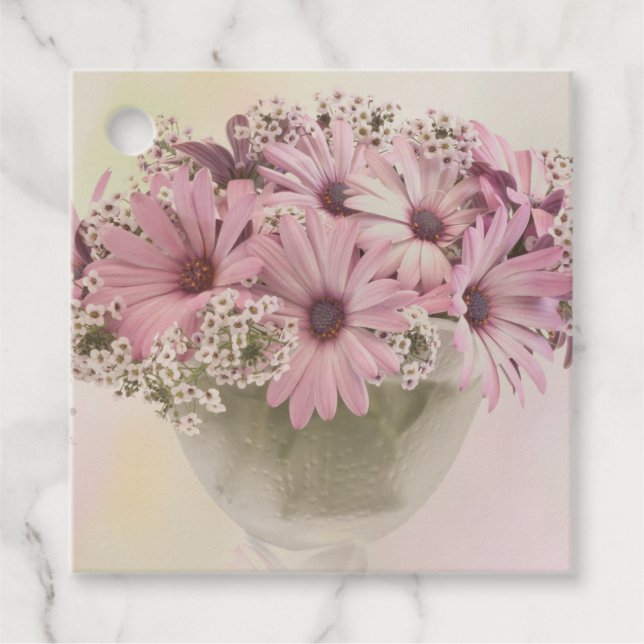 Etiquetas Para Lembrancinhas Osteosperno Rosa (Frente)