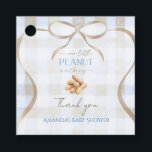 Etiquetas Para Lembrancinhas Our Little Peanut Boy Blue Gingham Baby Shower<br><div class="desc">Celebrate your baby boy with this adorable Little Peanut Baby Shower Decor Favor Tags featuring a soft blue gingham background and a sweet neutral design. This charming design blends a classic pattern with a modern baby shower theme, creating a perfect balance of playful and elegant. The phrase “Our Little Peanut...</div>