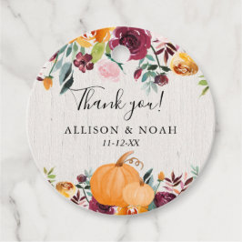 Etiquetas Para Lembrancinhas Outono abóboras rústico floral vinho rosa