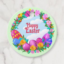 Etiquetas Para Lembrancinhas Ovos Feliz Páscoa Coroa Floral